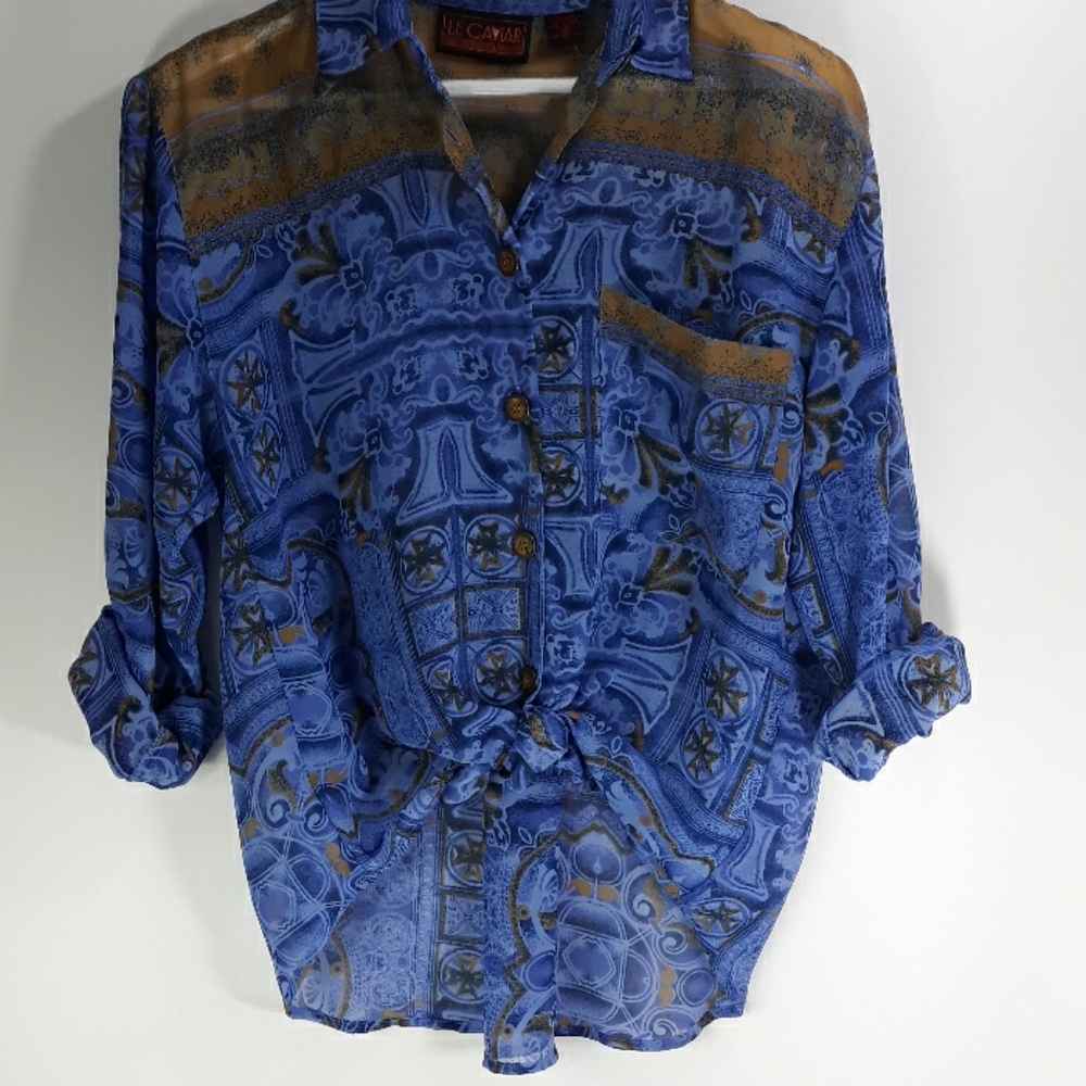 ❤ ❤️❤️ 4 for $20.  Blue long sleeve womans blouse
